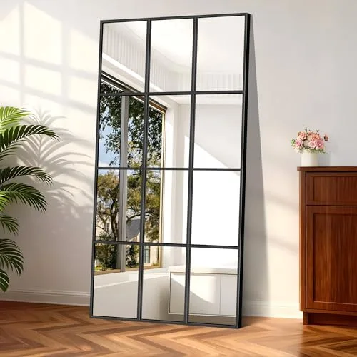 NARA MARCO — Espejo panel ventana negro